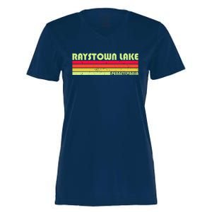 Retro Raystown Lake Pennsylvania Women's Momentum V-Neck T-Shirt