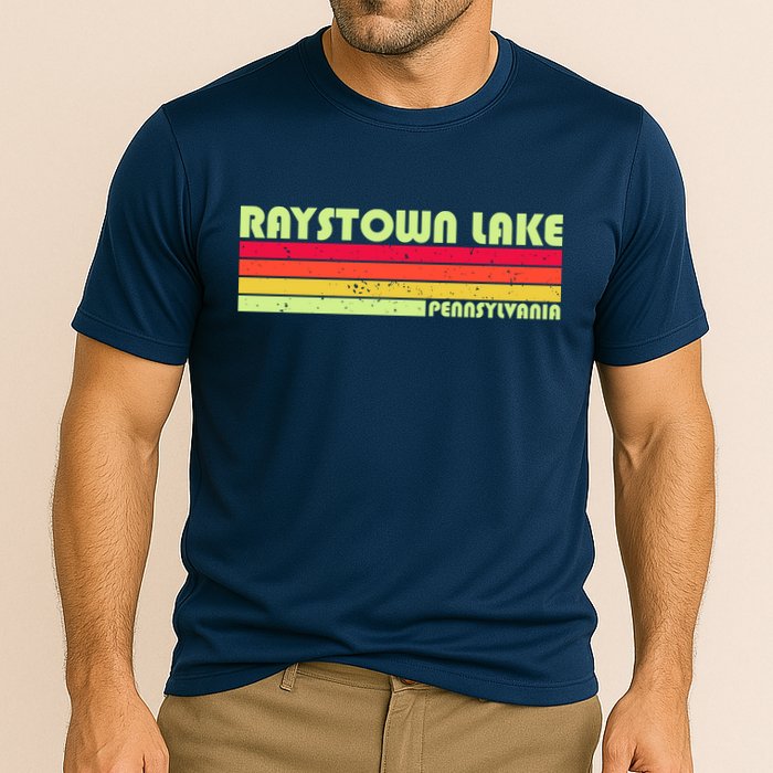 Retro Raystown Lake Pennsylvania Cooling Performance Crew T-Shirt