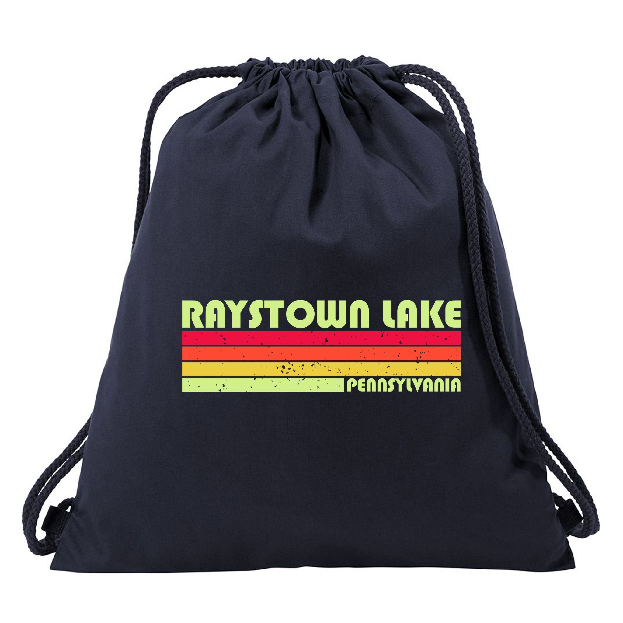 Retro Raystown Lake Pennsylvania Drawstring Bag