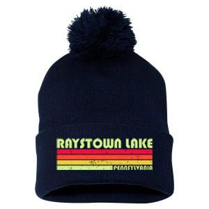 Retro Raystown Lake Pennsylvania Pom Pom 12in Knit Beanie