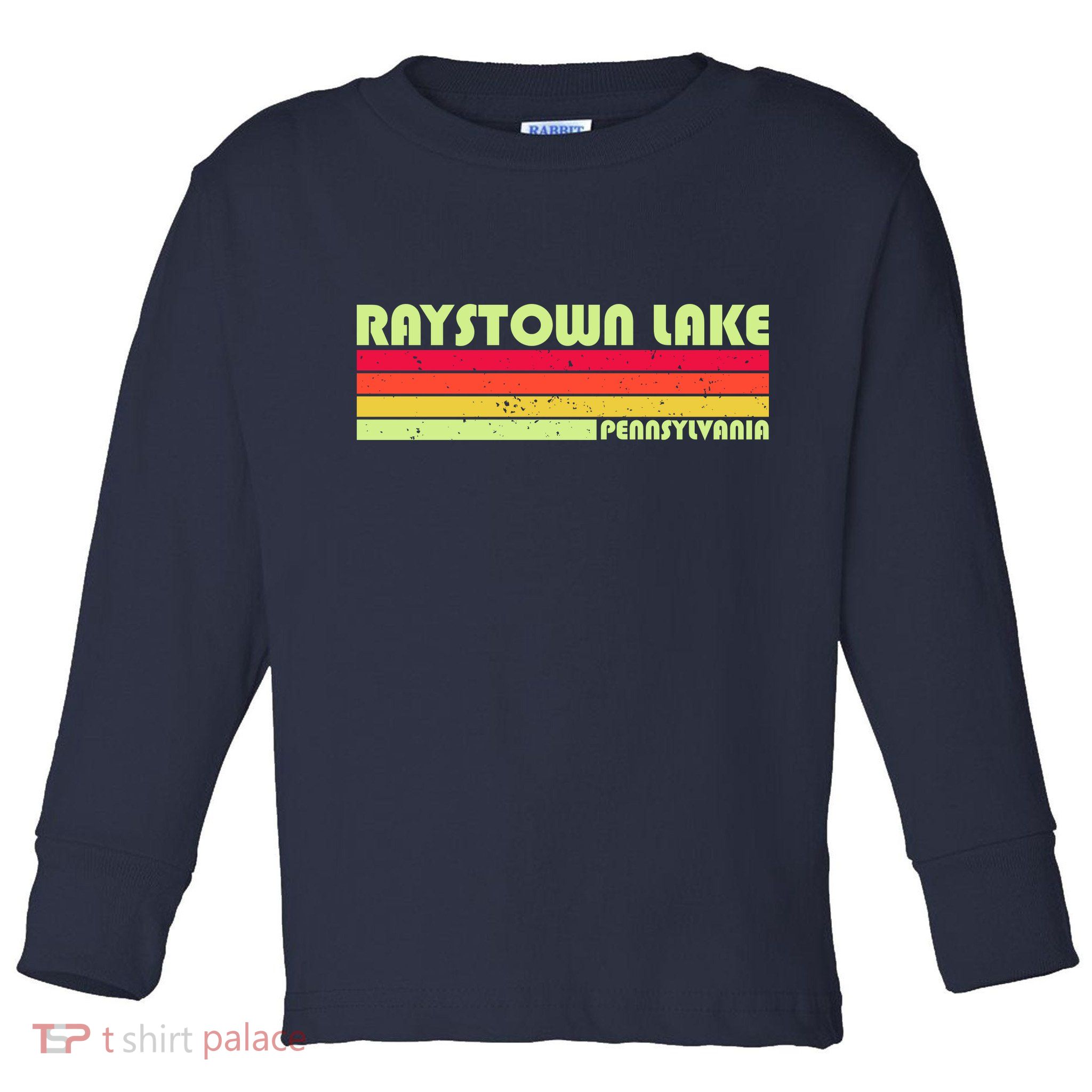 Retro Raystown Lake Pennsylvania Toddler Long Sleeve Shirt