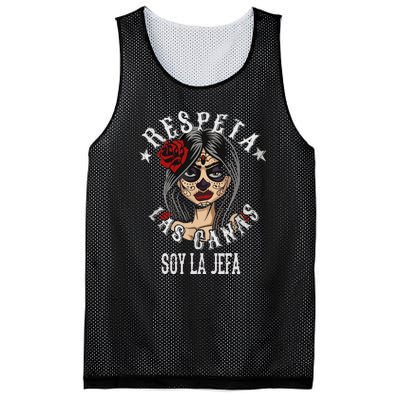 Retro Respeta Las Canas La Jefa Funny Spanish Gift For Halloween Mesh Reversible Basketball Jersey Tank