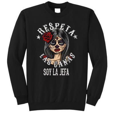 Retro Respeta Las Canas La Jefa Funny Spanish Gift For Halloween Tall Sweatshirt