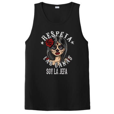 Retro Respeta Las Canas La Jefa Funny Spanish Gift For Halloween PosiCharge Competitor Tank