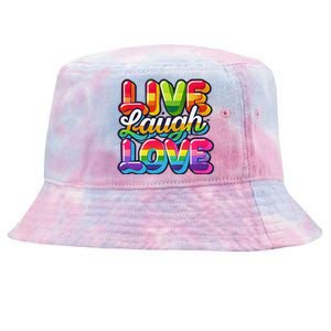 Rainbow Radiance Live Laugh Love Tie-Dyed Bucket Hat