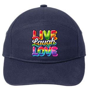 Rainbow Radiance Live Laugh Love 7-Panel Snapback Hat