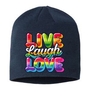 Rainbow Radiance Live Laugh Love Sustainable Beanie