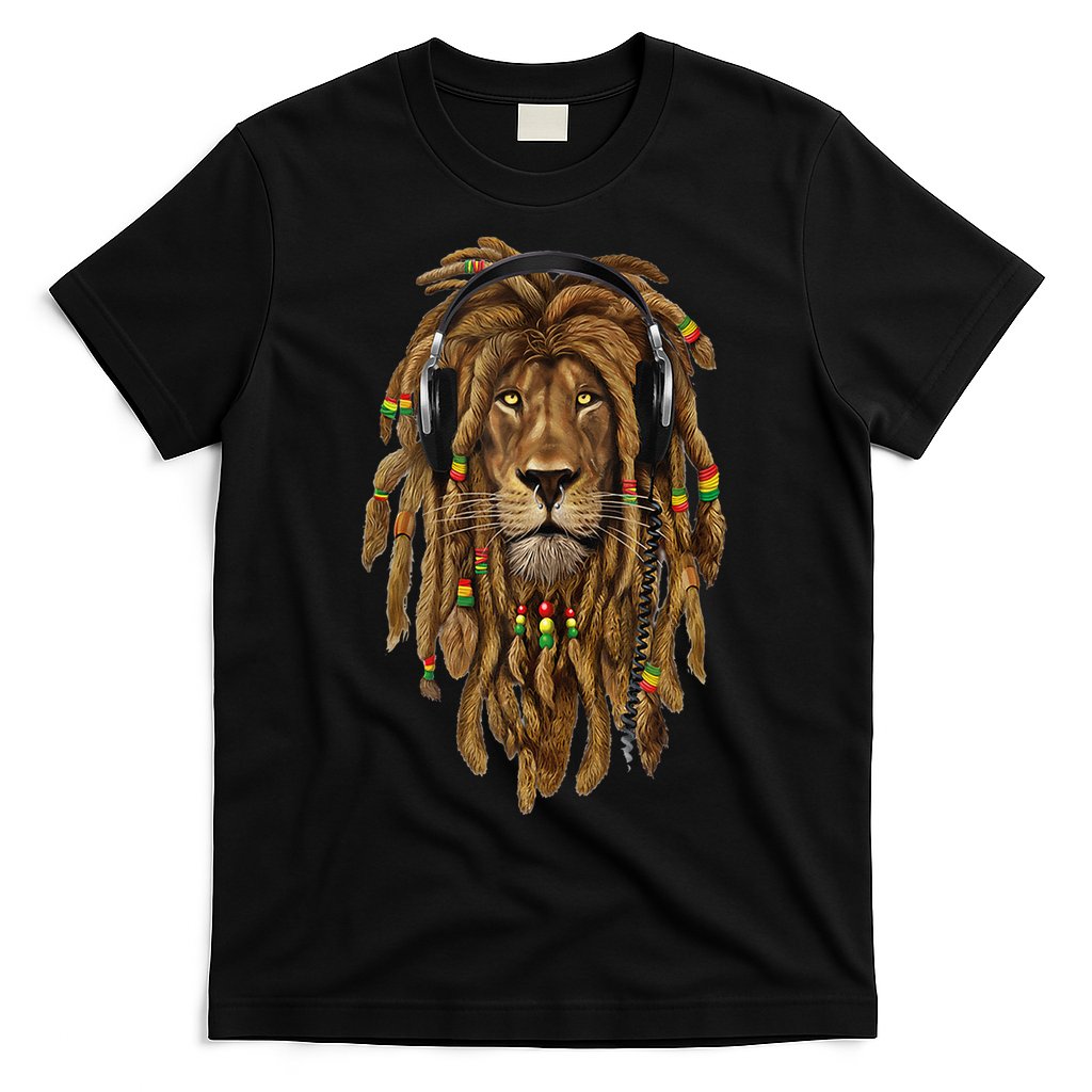 Rasta Reggae Lion Music Art For Rastafari Lover T-Shirt