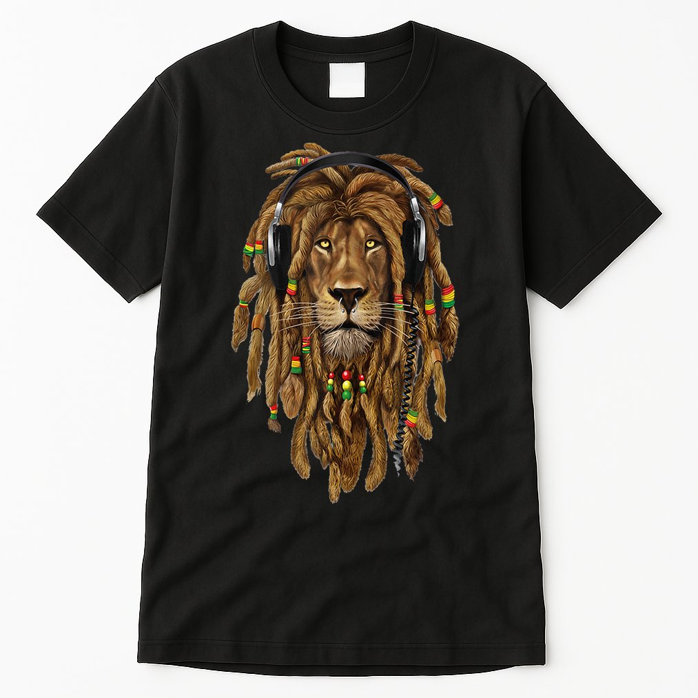 Rasta Reggae Lion Music Art For Rastafari Lover Tall T-Shirt