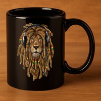 Rasta Reggae Lion Music Art For Rastafari Lover 11oz C Handle Ceramic Mug