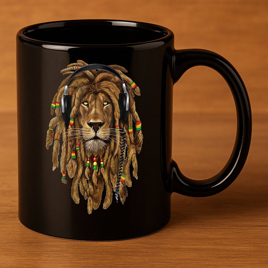Rasta Reggae Lion Music Art For Rastafari Lover 11oz C Handle Ceramic Mug