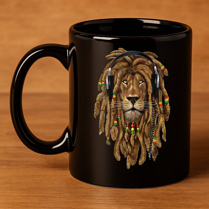 Rasta Reggae Lion Music Art For Rastafari Lover 11oz C Handle Ceramic Mug