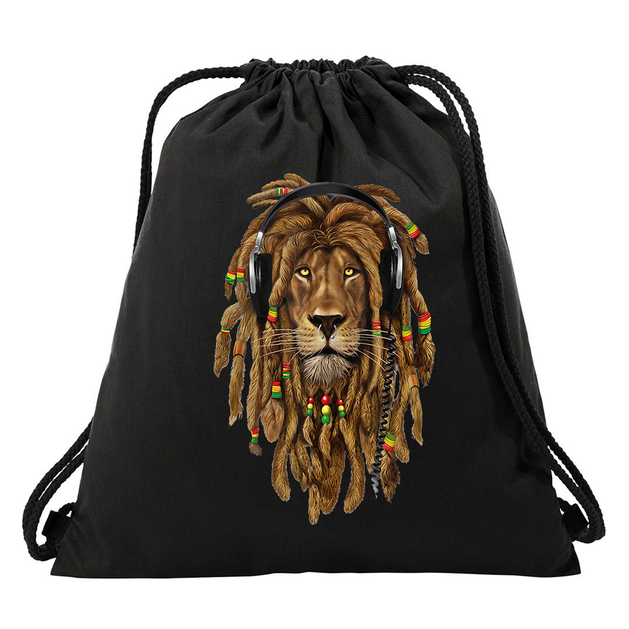 Rasta Reggae Lion Music Art For Rastafari Lover Drawstring Bag