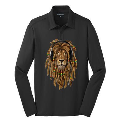 Rasta Reggae Lion Music Art For Rastafari Lover Silk Touch Performance Long Sleeve Polo