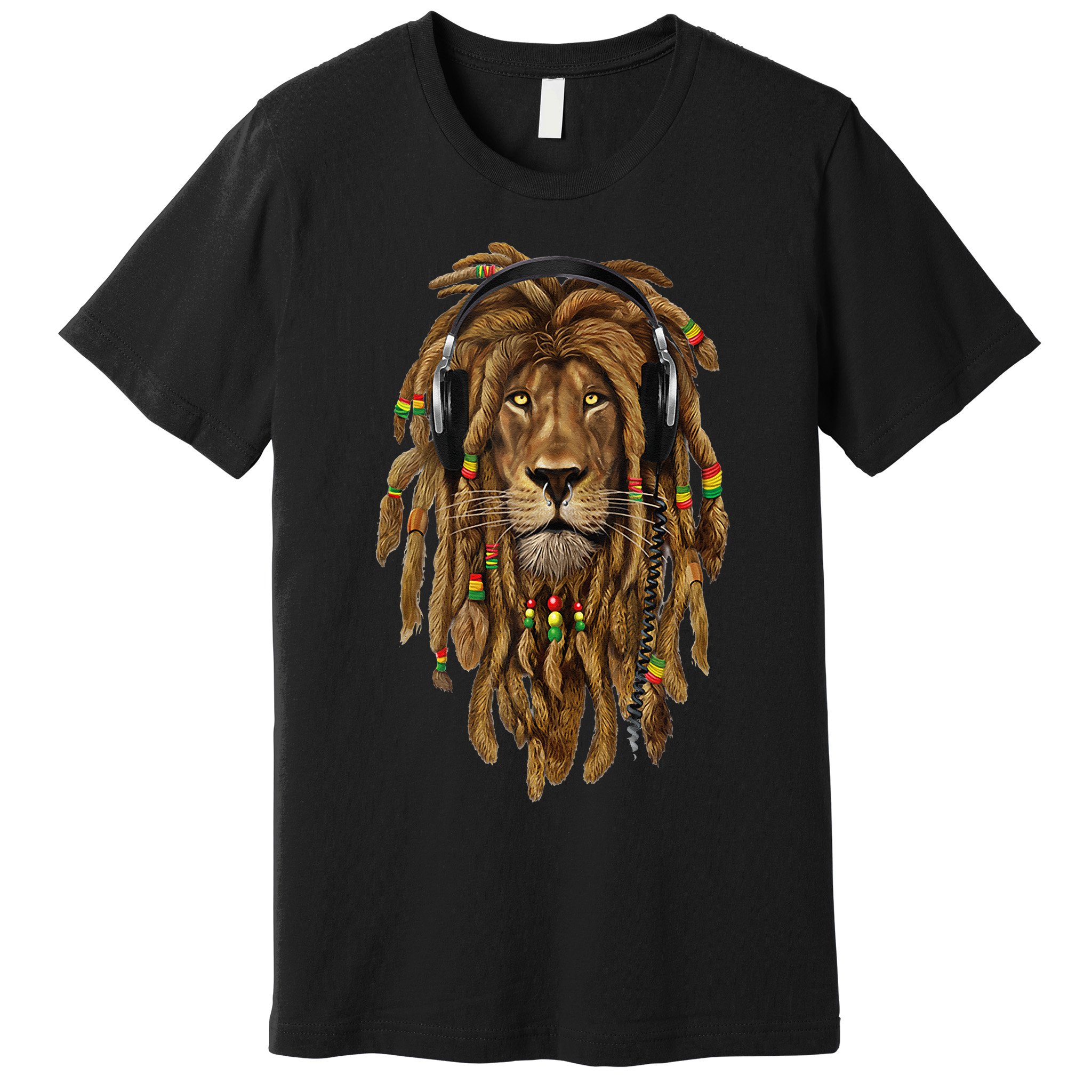 Rasta Reggae Lion Music Art For Rastafari Lover Premium T-Shirt