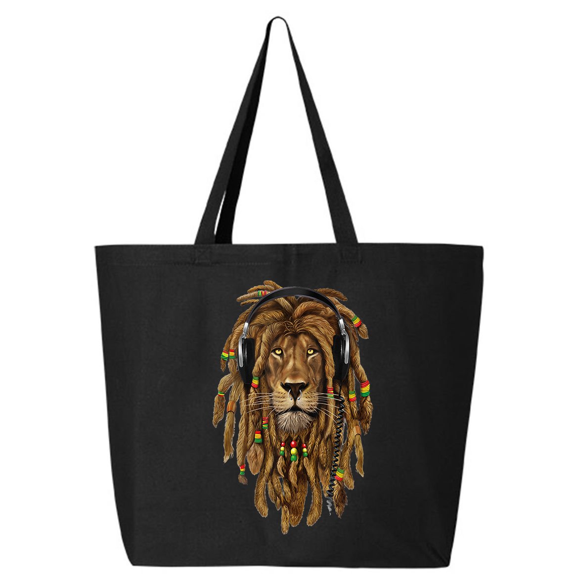 Rasta Reggae Lion Music Art For Rastafari Lover 25L Jumbo Tote