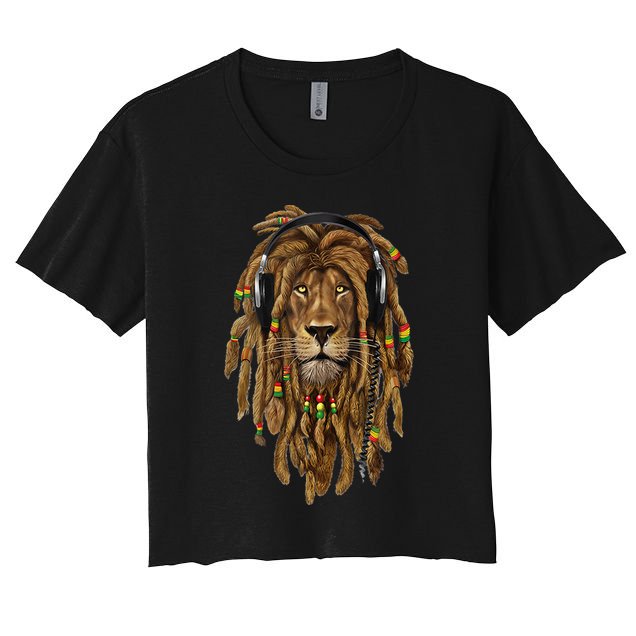 Rasta Reggae Lion Music Art For Rastafari Lover Crop Top