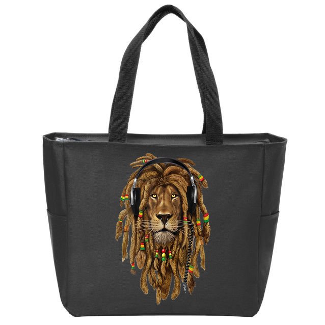 Rasta Reggae Lion Music Art For Rastafari Lover Zip Tote Bag