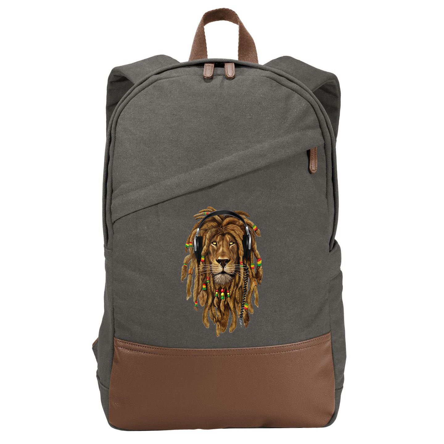Rasta Reggae Lion Music Art For Rastafari Lover Cotton Canvas Backpack