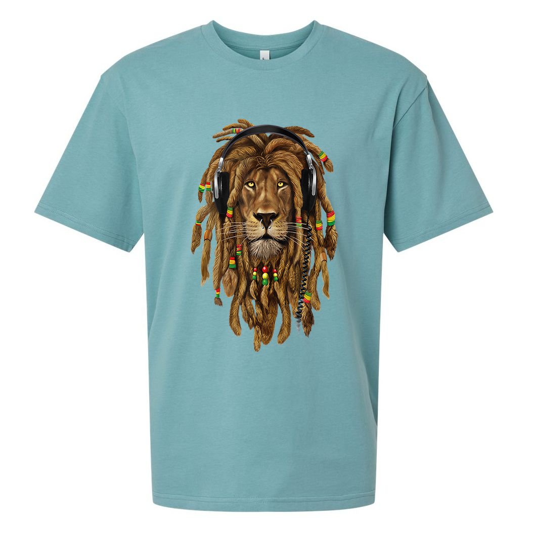 Rasta Reggae Lion Music Art For Rastafari Lover Sueded Cloud Jersey T-Shirt