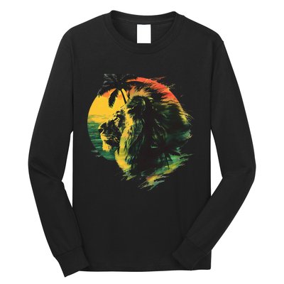 Rasta Reggae Lion Of Judah Rastafari Pride Jamaican Music Long Sleeve Shirt