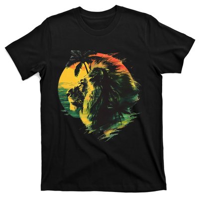 Rasta Reggae Lion Of Judah Rastafari Pride Jamaican Music T-Shirt