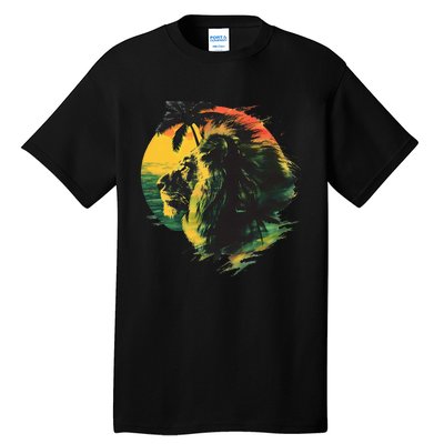 Rasta Reggae Lion Of Judah Rastafari Pride Jamaican Music Tall T-Shirt