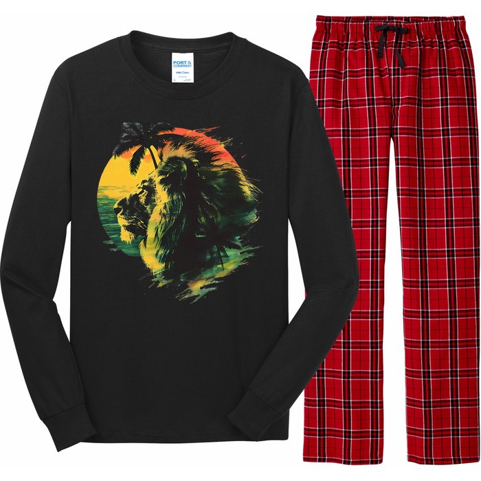 Rasta Reggae Lion Of Judah Rastafari Pride Jamaican Music Long Sleeve Pajama Set