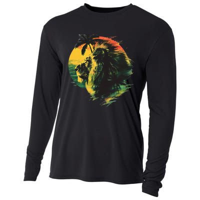 Rasta Reggae Lion Of Judah Rastafari Pride Jamaican Music Cooling Performance Long Sleeve Crew