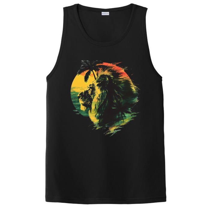 Rasta Reggae Lion Of Judah Rastafari Pride Jamaican Music PosiCharge Competitor Tank