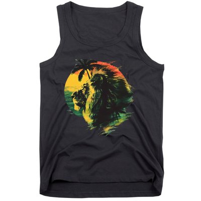 Rasta Reggae Lion Of Judah Rastafari Pride Jamaican Music Tank Top