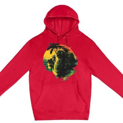 Rasta Reggae Lion Of Judah Rastafari Pride Jamaican Music Premium Pullover Hoodie