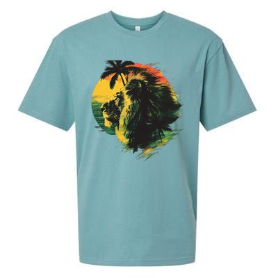 Rasta Reggae Lion Of Judah Rastafari Pride Jamaican Music Sueded Cloud Jersey T-Shirt