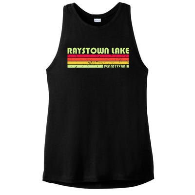 Retro Raystown Lake Pennsylvania Ladies PosiCharge Tri-Blend Wicking Tank