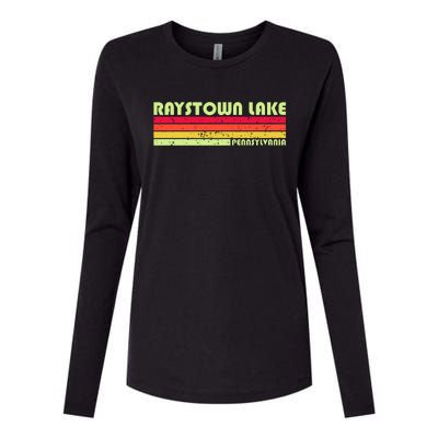 Retro Raystown Lake Pennsylvania Womens Cotton Relaxed Long Sleeve T-Shirt