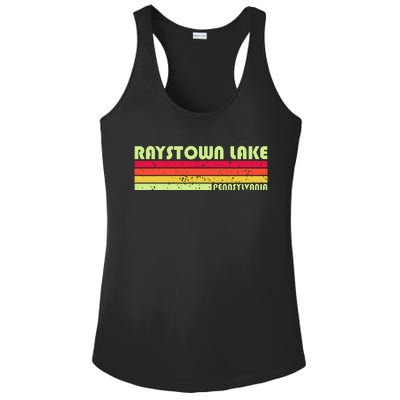 Retro Raystown Lake Pennsylvania Ladies PosiCharge Competitor Racerback Tank