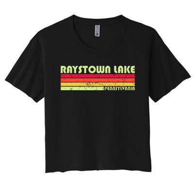 Retro Raystown Lake Pennsylvania Women's Crop Top Tee