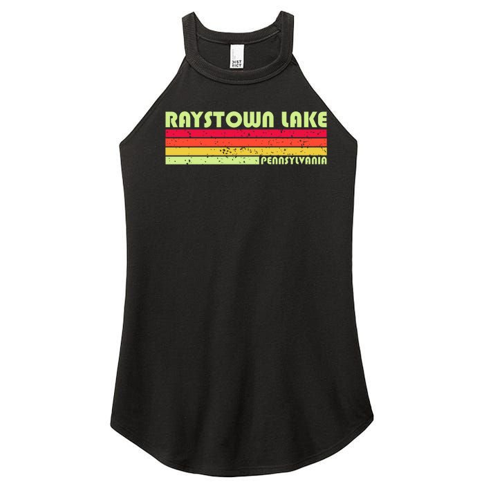 Retro Raystown Lake Pennsylvania Women's Perfect Tri Rocker Tank