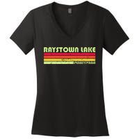 Retro Raystown Lake Pennsylvania Women's V-Neck T-Shirt