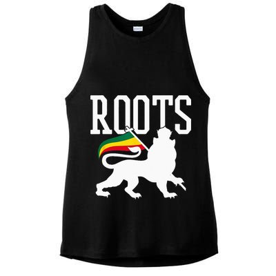 Reggae Roots Lion Of Judah Rastafari Music Rasta Gift Ladies PosiCharge Tri-Blend Wicking Tank
