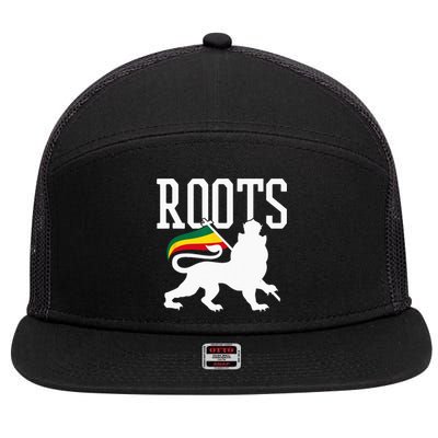 Reggae Roots Lion Of Judah Rastafari Music Rasta Gift 7 Panel Mesh Trucker Snapback Hat