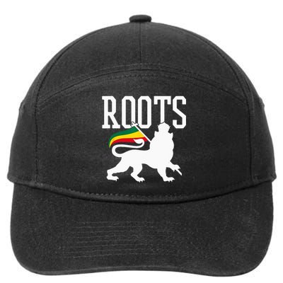 Reggae Roots Lion Of Judah Rastafari Music Rasta Gift 7-Panel Snapback Hat