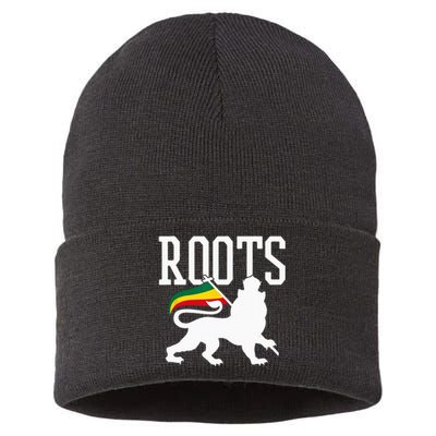 Reggae Roots Lion Of Judah Rastafari Music Rasta Gift Sustainable Knit Beanie