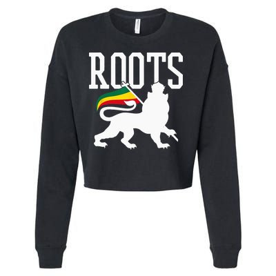 Reggae Roots Lion Of Judah Rastafari Music Rasta Gift Cropped Pullover Crew