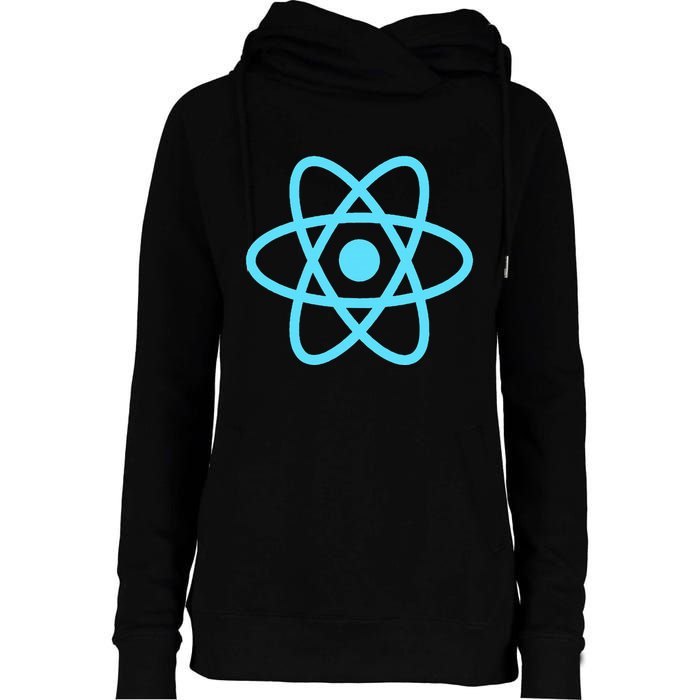 Reactjs React.Js Logo Javascript Framework Womens Funnel Neck Pullover Hood