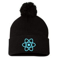Reactjs React.Js Logo Javascript Framework Pom Pom 12in Knit Beanie