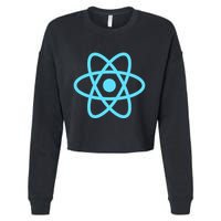 Reactjs React.Js Logo Javascript Framework Cropped Pullover Crew