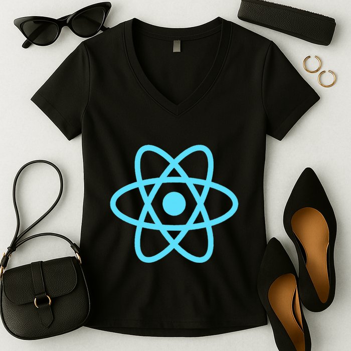 Reactjs React.Js Logo Javascript Framework Women's V-Neck T-Shirt
