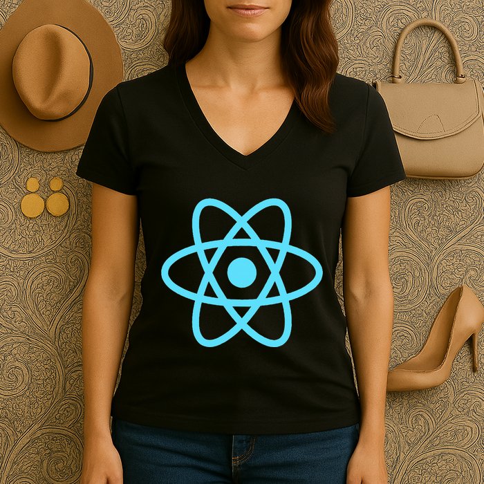 Reactjs React.Js Logo Javascript Framework Women's V-Neck T-Shirt