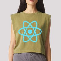 Reactjs React.Js Logo Javascript Framework Garment-Dyed Women's Muscle Tee